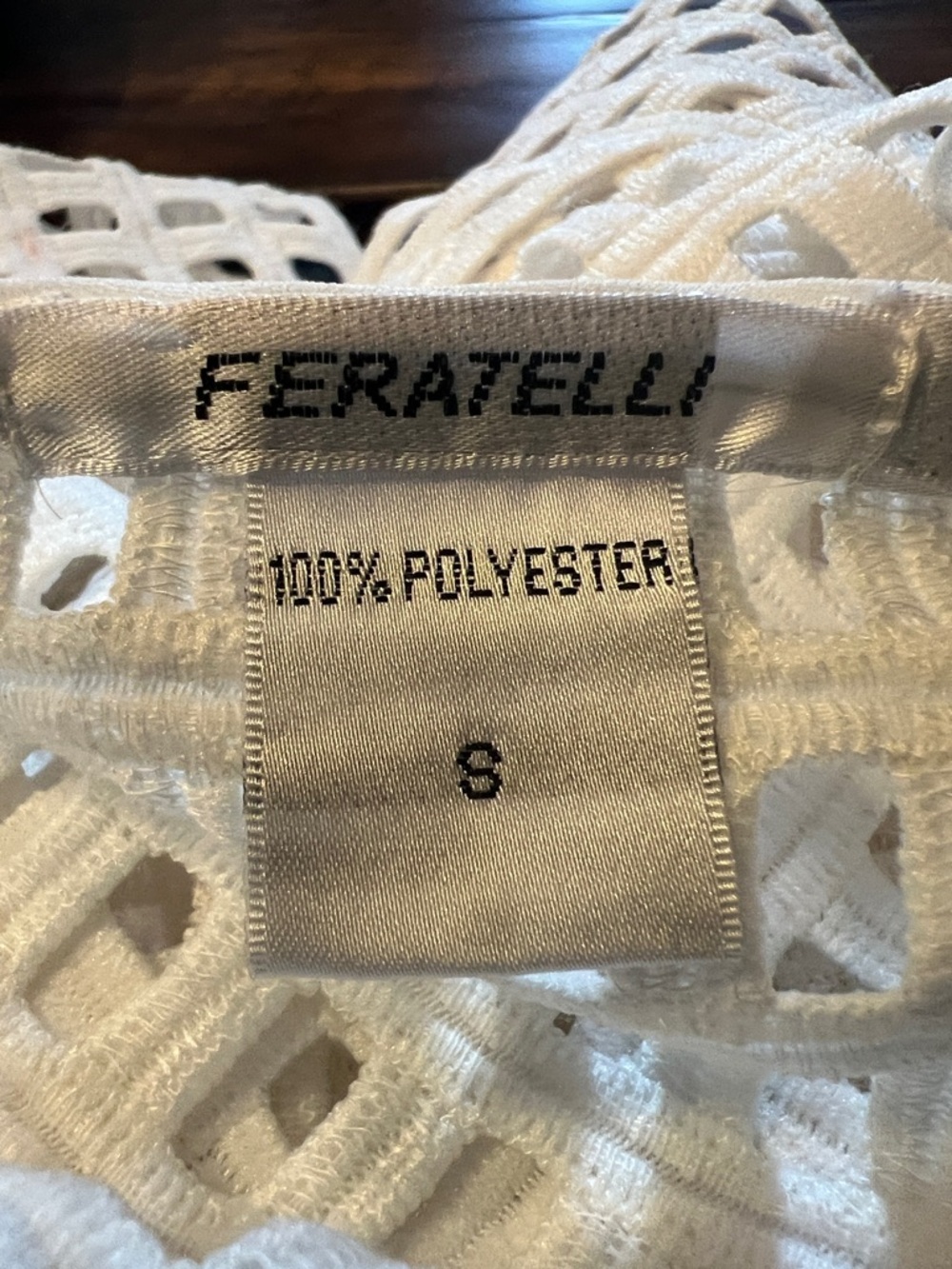 Feratelli White Crochet Openwork Kimono Coverup - Picture 9 of 9